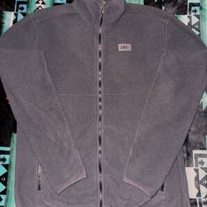 REI Gray Full-Zip Fleece Jacket